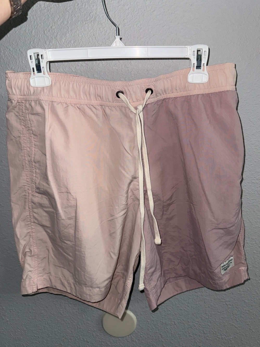 Modern Amusement Two-Tone Pink Drawcord Athletic Shorts